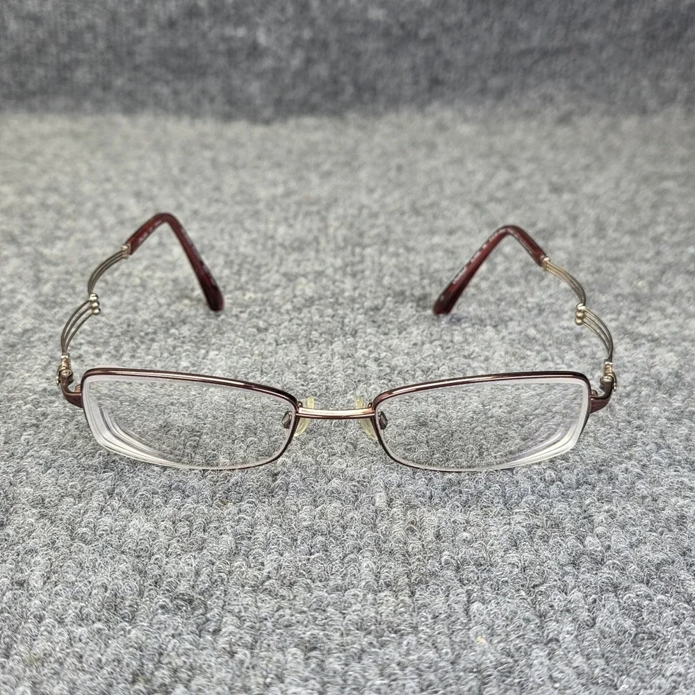 CHARMANT Eyeglass Frames Titanium Line Art XL 2006 Silver 51-18-135